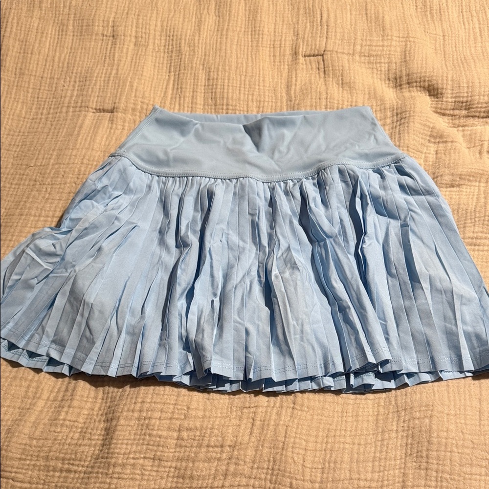 Light Blue Pleated Women's Skirt